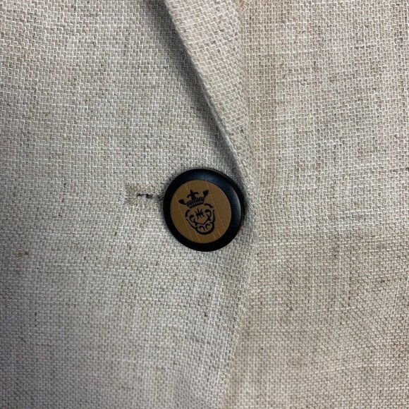 Dalia Linen Cotton Blend Structured One Button Blazer NWOT - Picture 4 of 12
